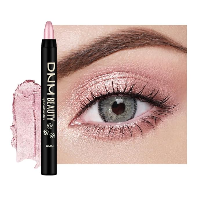 evpct Light Pink Shimmer Cream Eye Shadow Sticks Brightener Pencils for Women, Light Pink Silky Eyeshadow Applicator Stick Pen Waterproof, Blendable Crease-Proof Stick Eyeshadow Shimmer Eye Makeup 54