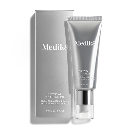 Medik8 Crystal Retinal 20 - Firming Skin Regenerating Retinaldehyde Serum - Night Serum with Hyaluronic Acid and Vitamin E - Gluten Free - 1 oz