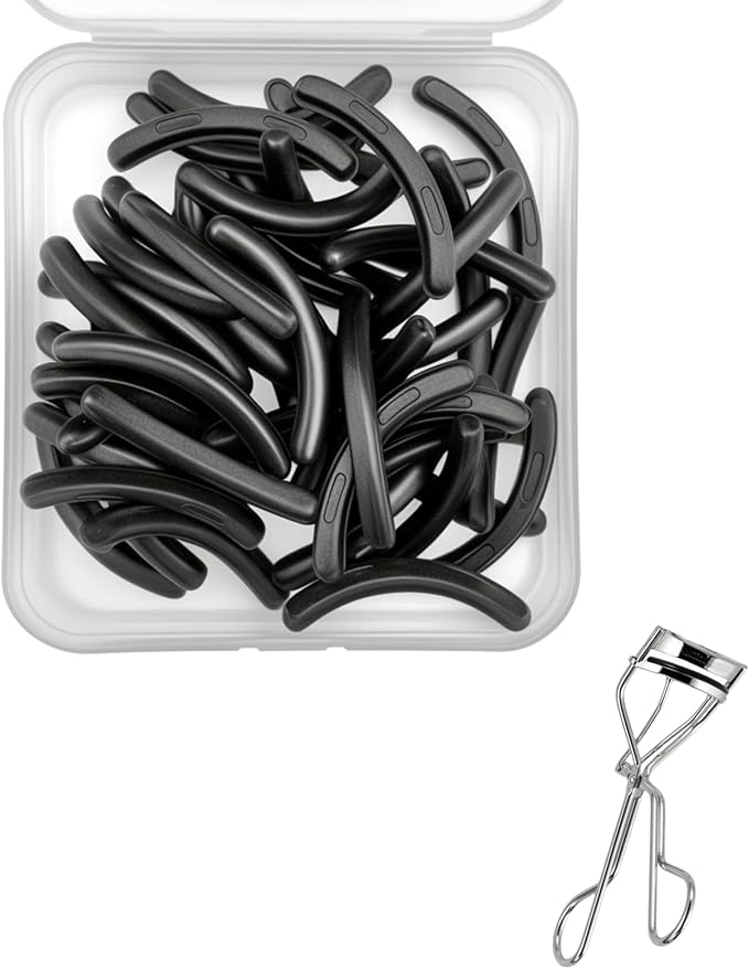 Eyelash Curler Refills,30Pack Compatible with Shu uemura Eyelash Curler Refill Pads,Silicone Rubber Eye Lash Curlers Refill Compatible with Shuemura,Black.