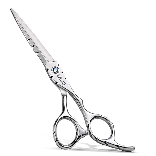 ULG Hair Cutting Scissors 6.7” Shark Series, 100% Japanese Stainless Steel Ultra Sharp, Concave Blade Barber Shears, Ergonomic Offset Handle, Professional Salon Haircut Scissors for Home & Salon Use