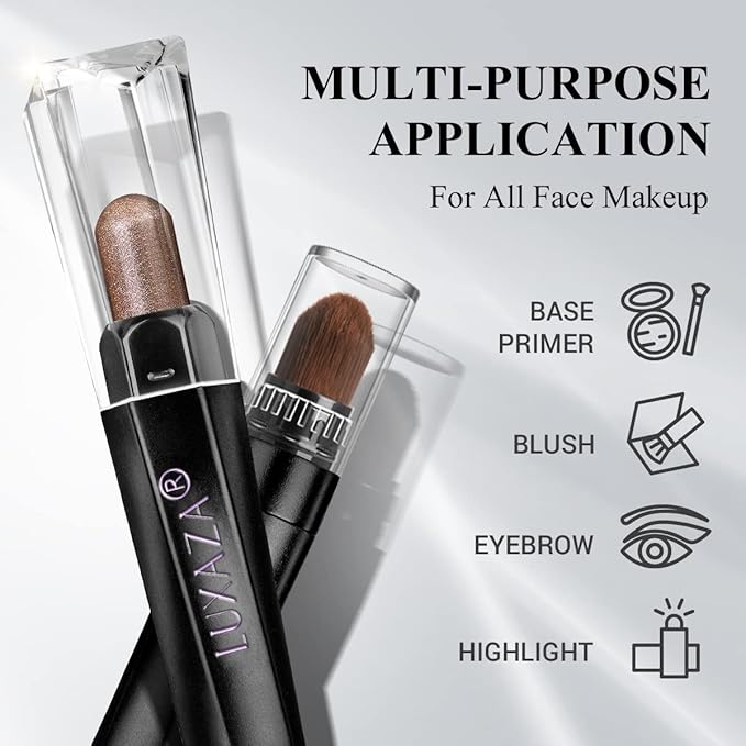 10PCS Eyeshadow Stick, Shimmer And Matte Brown Metallic Cream Eyeshadow Pencil Crayon with Smudge-proof & Waterproof, Eye Brightener Stick, Ideal Gift for Women - Cocoa Crush