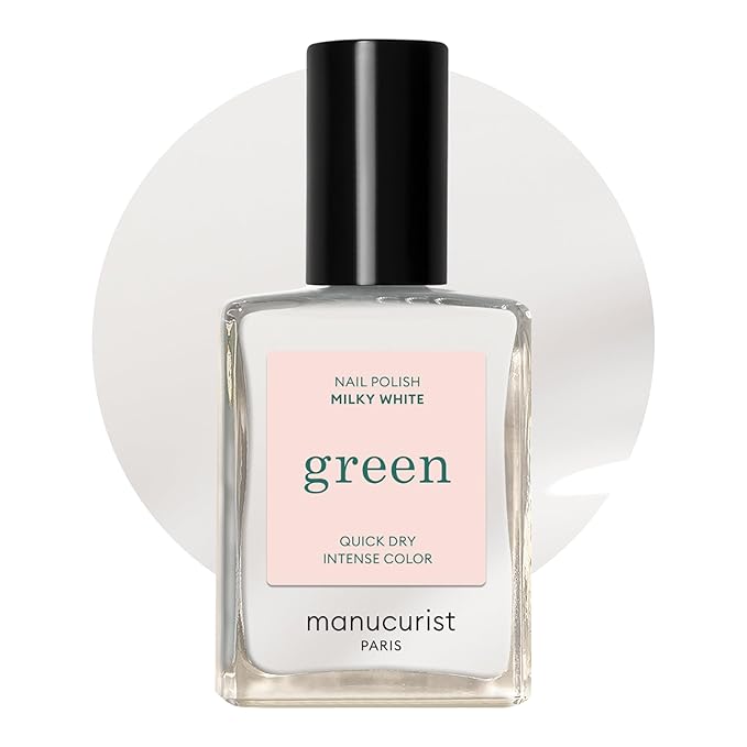 Manucurist - Green Milky White Nail Polish - Sheer White Nail Polish - 9-Free, Vegan and Plant-Based - Manicure - Made in France - 0.5 fl oz