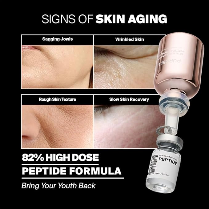 82% High Dose Peptide Formula - Serum with Multicollagen, Peptide for Firmer and Youthful Skin, Light and Gentle Formula, Anti-Aging, 1.01 oz