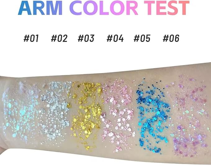 Pink Hair Glitter Stick, Chunky Sequins Body Face Glitter Singer Concert Outfits For Women,Halloween Body Paint for Kids,Waterproof Shimmer Music Festival Pink Out Accessories for Spirit Week