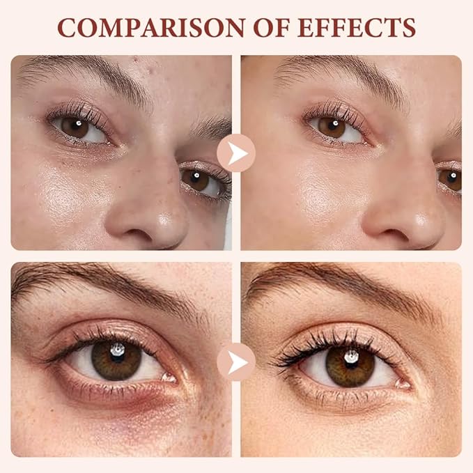 Colored CC Undereye Corrector, Eye Concealer Undereye Color Corrector for Dark Circles, Clay Neutralizing Makeup Under Eye Hydrating Concealer with Brush (Light-Medium Peach, Small)