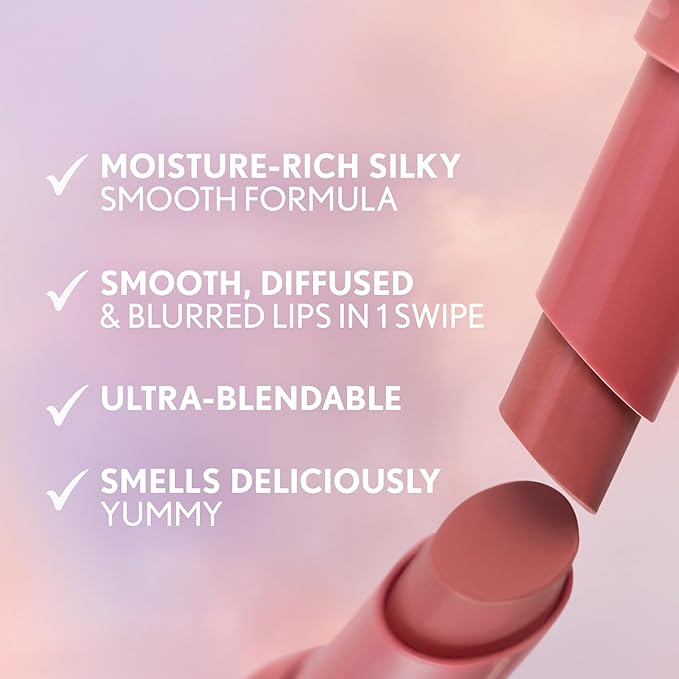 COVERGIRL Clean Fresh Yummy Blur Lipstick, Blurring Effect, Matte Lip Color, Fresh Pear Flavored, Vegan Formula - 120 Sugar Poppy Blur (Bubblegum Pink)