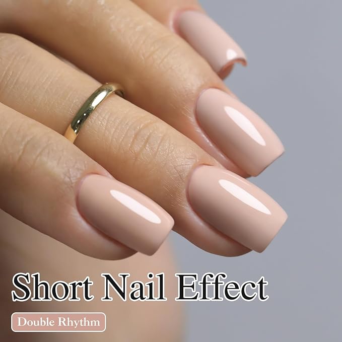Double Rhythm 15ML Gel Nail Polish Pure Sheer Same Color Same Bottle Soak Off Gel Polish Art Manicure Salon DIY at Home for Women (Nude-A1333)