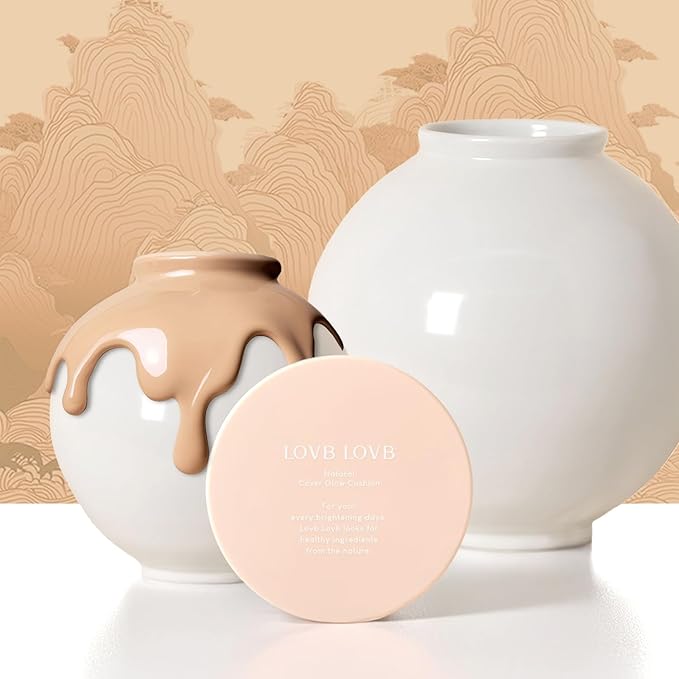 Natural Cover Glow Cushion Foundation | Satin Radiant Finish | Korean Foundation Makeup | Long-Lasting Natural Coverage | for All Skin Types 0.42 oz. (25N Mocha Beige)