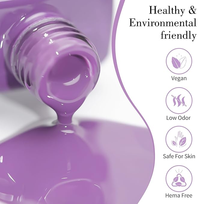CANNI Purple Wisteria Nail Gel Polish – High Gloss Soak Off UV LED Gel, Long-Lasting Salon Manicure DIY Nail Art Gel Polish For Women