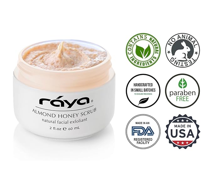 RAYA Almond Honey Facial Scrub (106) | Natural Exfoliating Facial Scrub for Non-Blemished Skin | Polishes, Softens, and Creates a Glowing Complexion