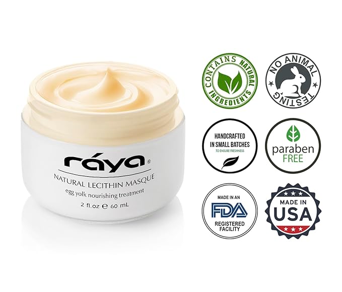 Raya Natural Lecithin Masque (601) | Nourishing Facial Treatment Mask for Dry and Combination Skin | Calms Inflammation and Minimizes Pores