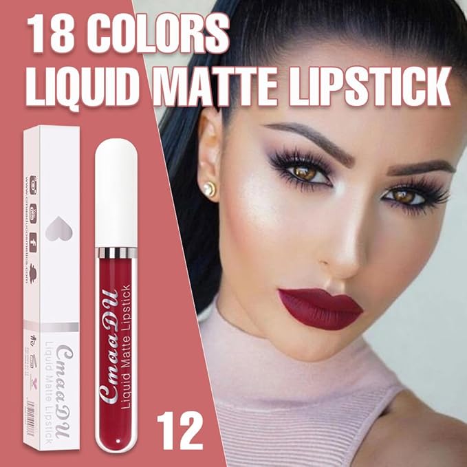 evpct 1Pcs Plum Purple Liquid Matte Lipstick Lipgloss Set for Women, labiales mate 24 horas originales matte larga duracion 24 Hour Lipstick Lip Stains Long Lasting Waterproof 24, 12#