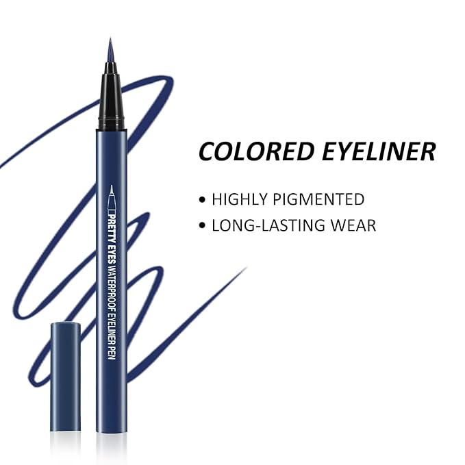 Boobeen 2pcs Liquid Eyeliner Pen, Matte Eye Liner with Precision Tip, Long Lasting Eyeliner Pencil for Bold Eye Makeup, Glides on Smoothly