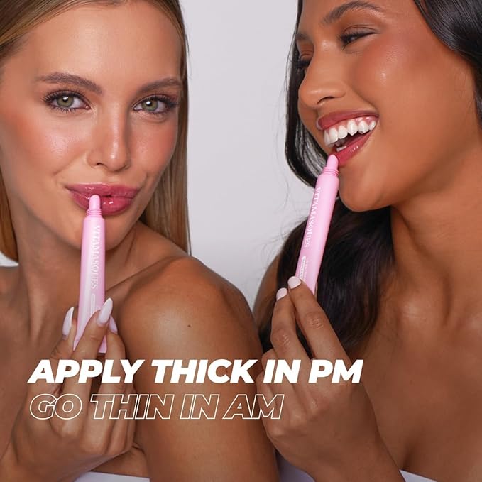 Vitamasques Lip Butter Balm Vanilla Creme, Korean Lip Balm - Peptide Lip Treatment - Lip Balm Hydrating - Light Tinted Lip balm - Made in Korea - 0.33 fl.oz