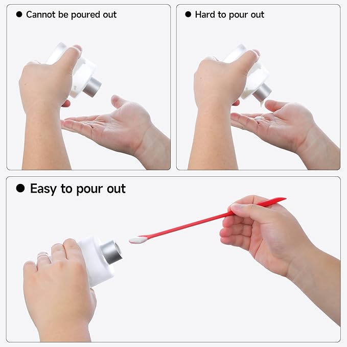 Mini Spatula Silicone Spatula Set - 4pcs Small Makeup Scrapers for Cosmetics, Reusable Beauty Tiny Tools, Thin Jar Scraper, Get the Last of the Makeup Out of the Bottle(Red)