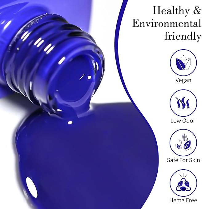 CANNI Royal Blue Gel Nail Polish – Classic Deep Navy Blue UV LED Soak Off High Gloss, Long Lasting Nail Polish Gel for Salon and Home Manicure