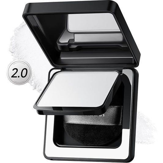 2.0 Black Magnet Soft Focus Powder, Waterproof Translucent Pressed Setting Powder, 24H Longlasting Talc-Free Face Powder, Oil Control Compact Makeup,01 Translucent For Dry&Com Skin, 0.28Oz
