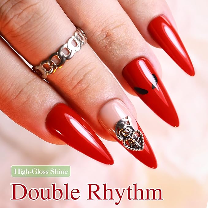 Double Rhythm 15ML Gel Nail Polish Pure Sheer Same Color Same Bottle Soak Off Gel Polish Art Manicure Salon DIY at Home for Women (Brick Red-A1091)