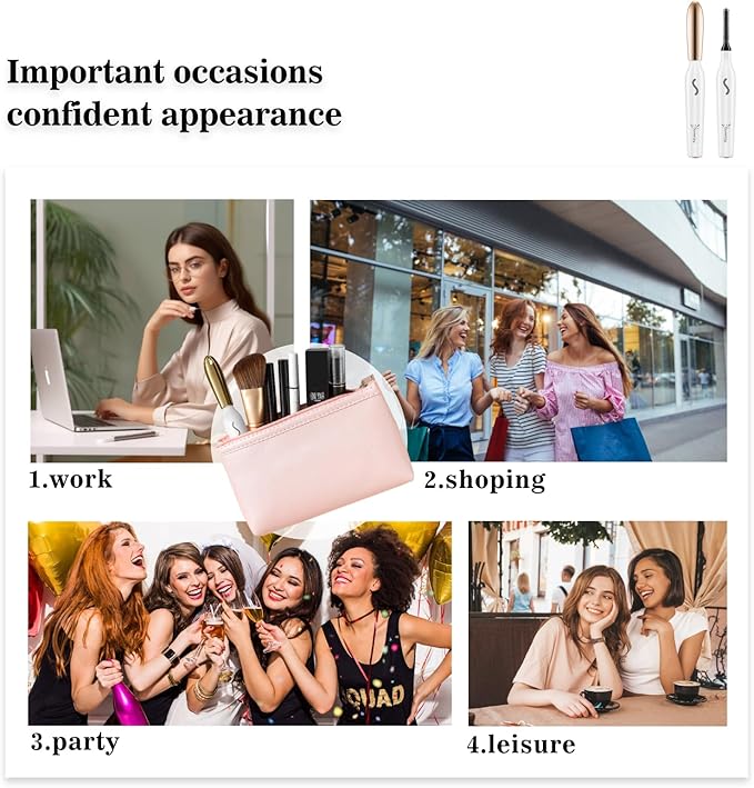 Heated Eyelash Curlers-Electric Eyelash Curler for Makeup Tools USB Rechargeable,Fast Heat up Within 10s - 24 Hours Long Lasting (White)