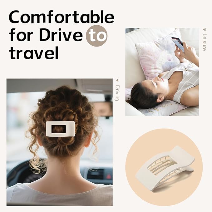 8 Pack French Flat Hair Clips for Women – Large Matte No-Slip Claw Barrettes for Thick & Thin Hair, Strong Hold Styling Accessories (Black and White)