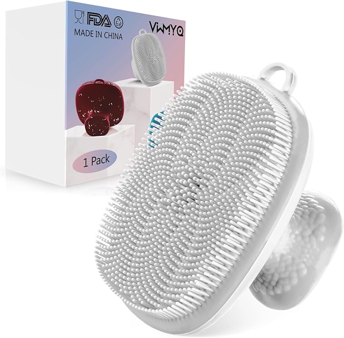 VWMYQ Silicone Face Scrubber for Men Facial Cleansing Brush Silicone Face Wash Brush Manual Waterproof Cleansing Skin Care Face Brushes for Cleansing and Exfoliating (White)