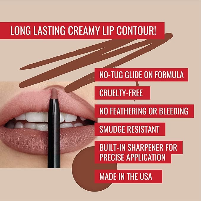 Runway Rogue ‘Soft Light’ Dark-Pink Pearl Glam Shimmer Long Wear Liquid Lipstick Bundle with ‘Trendsetter’ Soft-Mocha Designer Liner Lip Liner