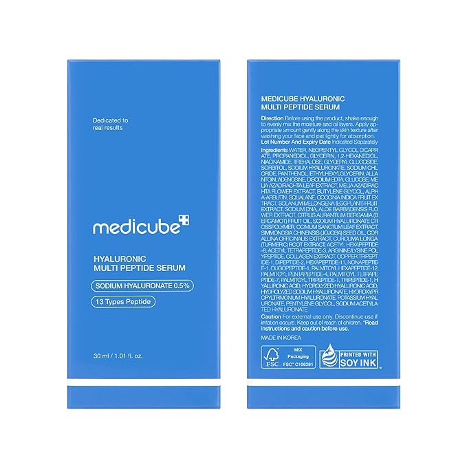 medicube Hyaluronic Multi Peptide PDRN Serum for Glowing and Soothing | Lightweight Water Plumping Radiant Facial Serum for All Skin Type, Hydrating Moisturizer, Korean Skincare | 30ml 1.01fl.oz.