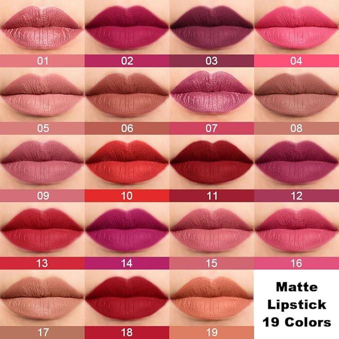 BINGBRUSH Smooth Longwear Lipstick Pack Set, Matte Color Stick Ultimate Lip Crayon for Makeup Collection - Waterproof Velvet Lipgloss Lip Stain (08#)