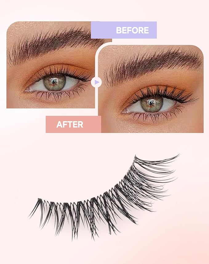 Wispy Natural Lashes Flared False Eyelashes Fluffy Fake Lashes Flared-06