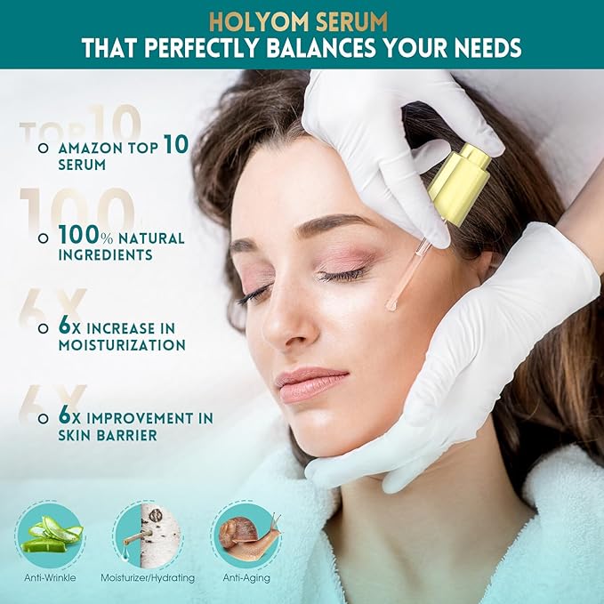 Snail Mucin Face Serum with Hyaluronic Acid – Anti-Aging Facial Serum for Fine Lines, Wrinkles & Dull Skin – Hydrating & Firming Essence for All Skin Types, 1.18 fl oz