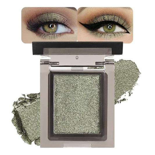 Glitter Shimmer Sparkle Eye Shadow Palette Makeup for Women, Nude Gold Glitter Shimmer Metallic Holographic Iridescent Cream Iridescent Single Monochrome Eyeshadow Makeup,Vegan
