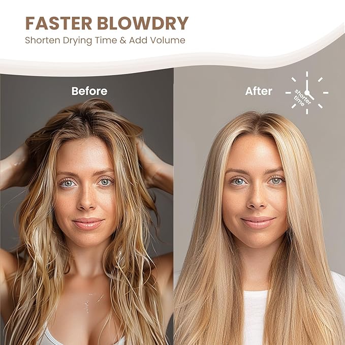 AIMIKE Round Brush for Blow Out, Medium Round Hair Brush Nano Thermal Ceramic & Ionic Tech, for Blow Drying & Styling, Curling and Shine - 2.9 inch Barrel w/Boar Bristles