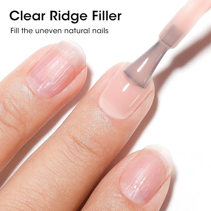 GELLEN 4-In-1 Nude Illuminating Nail Concealer Base Coat Polish Neutral Earth Tones, Sheer Nail Strengthener Ridge Filler for Nails, Smoothes Strengthens Nails, Quick Dry, Hema Free, Non-toxic, Vegan