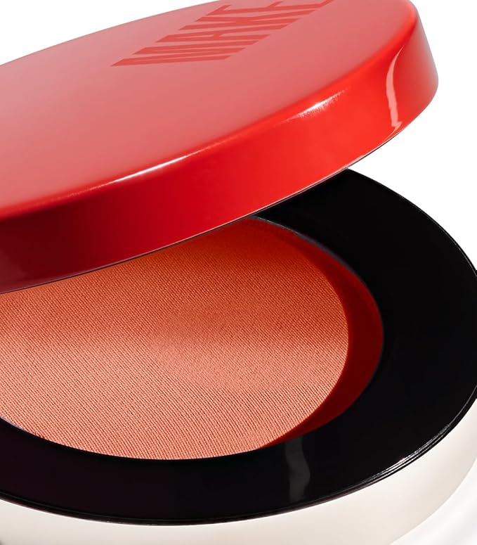 MAKE Beauty Skin Mimetic Microsuede Blush - Matte Powder Blush for Cheeks with Long Lasting Color - Non Comedogenic, Travel Size Makeup Single Palette. Shade - Amber Glow (Coral Nude)