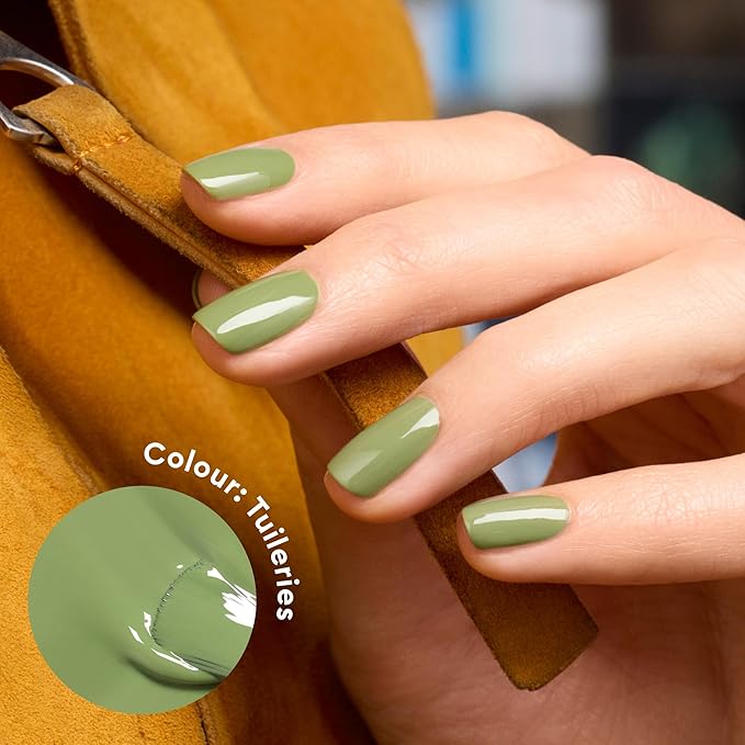 Manucurist Green Tuileries - Green Nail Polish - 9-Free, Vegan and Plant-Based - Quick Dry Manicure - Non Toxic - Made in France - 0.5 fl oz