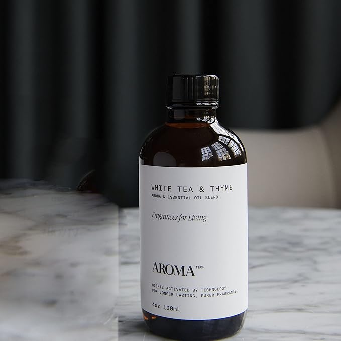 AromaTech The Hotel & White Tea & Thyme Set | Aroma Diffuser Essential Oils Blend of Peach, Red Rose, Pine, White Tea, Thyme, Amber - 120 Milliliter