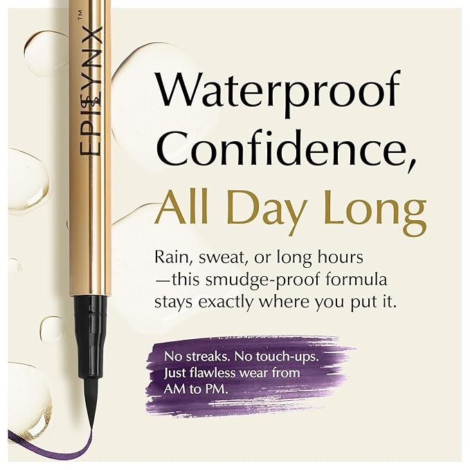 EPILYNX Waterproof Eyeliner - Smudge-Proof Liquid Eyeliner Pen with Precision Tip for Smooth, Long-Lasting Application - Vegan, Hypoallergenic & Gluten-Free Eye Liner - 2mL Purple