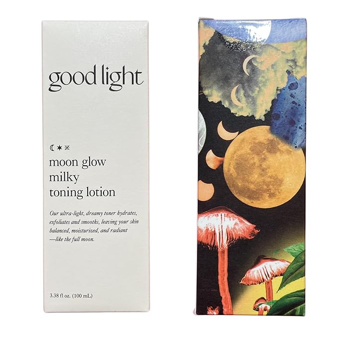 Good Light Moon Glow Milky Toner. Dreamy, Ultra-Light Hydrating Milk Toner for Face. Made with Niacinamide, Ceramides, and AHAs for Glass Skin. Vegan, Fragrance Free Korean Skin Care. 3.38 Fl. Oz.
