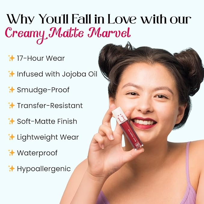 M2U NYC (Bare Nude Brown Matte Liquid Lipstick – Long Lasting High Impact Color with Up to 17H Wear – Matte Lipstick for Women – No Budge, Lightweight Creamy Vegan Formula Infused with Jojoba Oil