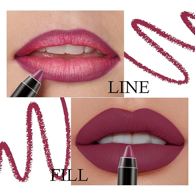 Boobeen Matte Lip Crayon Lipstik Pencil Velvety Creamy Matte Lip Liner Full Coverage High Pigment Waterproof Long Lasting Lipstick for Women, Matte Lip Color with Smooth