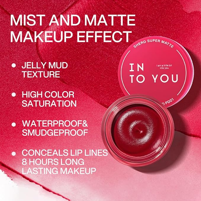 INTO YOU Matte Liquid Lipstick for Women, Canned Long Lasting Red Lipstick Waterproof with Lip Brush, No Transfer, High Pigmented with Lightweight Lip Mud Texture(PD01)