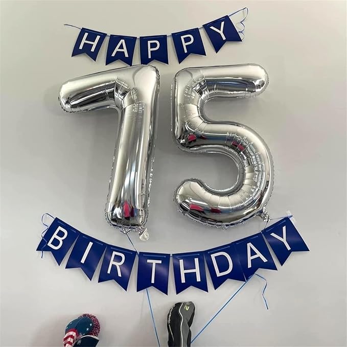40 Inch Silver Large Numbers Balloons 5, Self Inflating Digit 5 Helium Balloons for 5th Girls Boys, Foil Mylar Big Number Balloon Set 0-9 for Women Men Birthday Party Anniversary Supplies Decorations