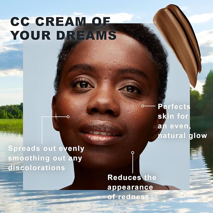 Lumene Color Correcting CC Cream - Lightweight Foundation - Medium Coverage - Redness Reducing Face Makeup for Glowing Complexion - Vegan Formula + Suitable for All Skin Types - Deep Rich (1 fl oz)