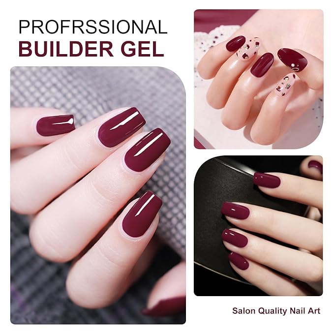Major Dijit Quick Dry Nail Polish 12ml/0.41fl oz Wine Red Regular Nail Lacquer Fast Drying & Long Lasting Nail Polish Nail Art Effect for Nail Salon