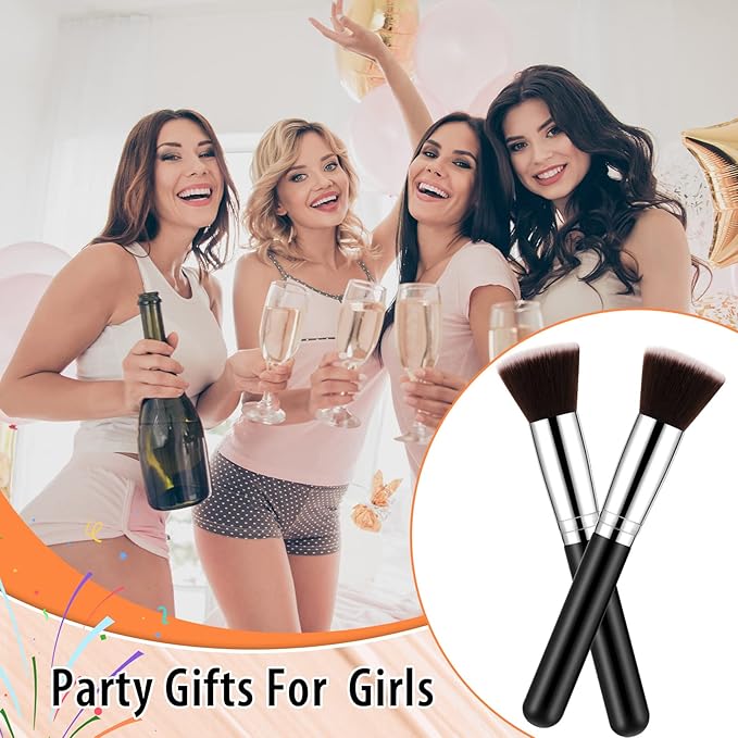 Tanlade 10 Pcs Makeup Brushes Bulk Flat Top Foundation Brush Liquid Cream Powder Foundation Contour Blush Concealer Eye Shadow Blending Liner Make up Kit for Wedding Artist(Black)