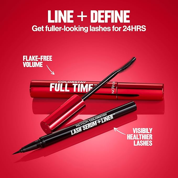 Revlon ColorStay Full Time Mascara, Volumizing Eye Makeup, 24 Hour Wear, Smudge-Proof, Non-Clumping and Flake-Free Formula, 401 Blackest Black