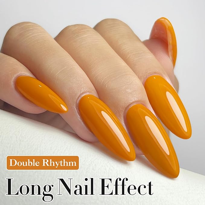 Double Rhythm 15ML Gel Polish Pure Sheer Same Color Same Bottle Soak Off Gel Polish Art Manicure Salon DIY at Home for Women (Ginger Yellow-A1098)
