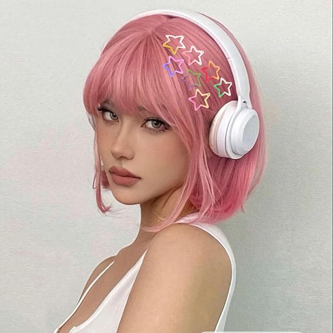 Star Hair Clips Snap Hair Barrettes Non Slip Star Hair Accessories Gradient Colors Metal Hair Clips for Girls Women - 22 PCS