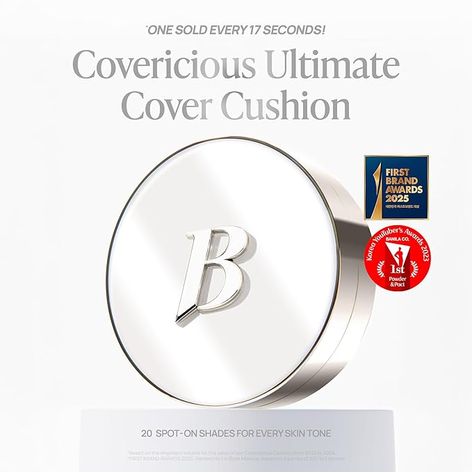 BANILA CO Covericious Ultimate Cover Cushion | Up to 100HR Long-Wear Foundation | 20 Shades for All Skin Tones | Matte & Lightweight Finish | Korean Cushion Foundation (14g / 0.49 oz), 40C COCOA