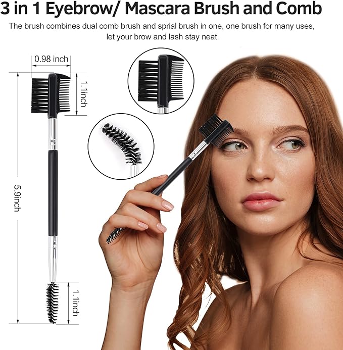 Eyelash Curlers Kit for Women w Lash Curler, Eyelash Comb Seperator, 3 in1 Mascara Brushes, Eyelash Extension Tweezers, Foldable Eyebrow Brush and Comb, 10 Silicone Refills Pads